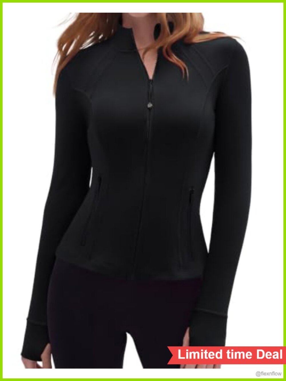 Women's Lightweight Full Zip Track Jacket with Thumb Holes & Pockets
